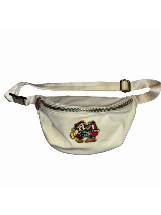 Stoney Clover Lane Handbags - Women's Stoney Clover Lane Disney Mickey Christmas Jumbo Fanny Pack, White/Gold